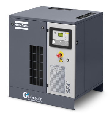 Kompresor powietrza z wtryskiem wody o mocy 22 kW z śrubą Atlas AQ 22 VSD bez oleju